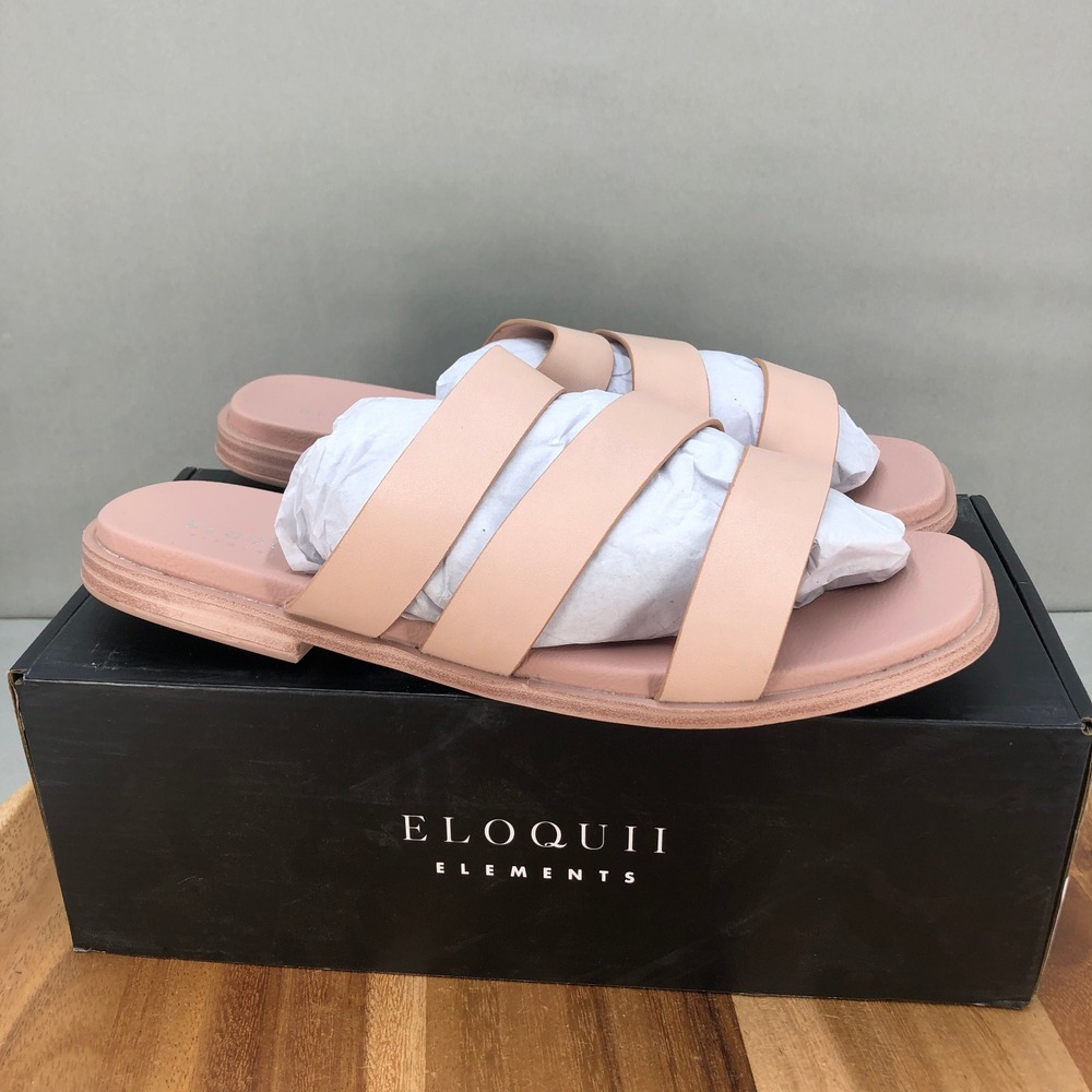 Eloquii Elements Blush Pink Slide Sandals Womens 9 Wide Width Strappy